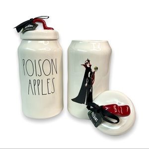 Rae Dunn Disney Villains Poison Apple Canister Evil Queen Special Edition w/ lid